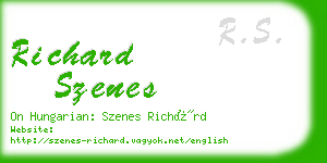 richard szenes business card